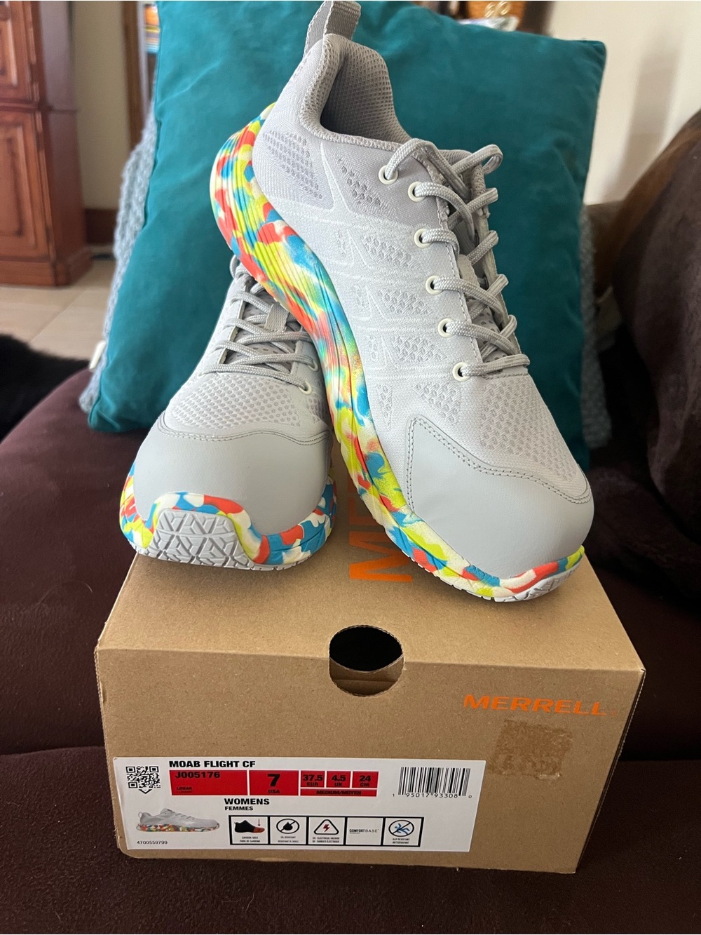 Merrell Moab Flight CF Lunar Athletic Women 7 Gray/Multicolor Shoes, new in box